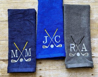 Personalized Golf Towel, Christmas Gift For Dad, Embroidered Golf Towel, Groomsman Golf Gift, Retirement Golf Gift, Men&#39;s Birthday Gift