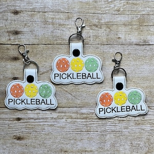 Pickleball Embroidered Key Chain, Gift For Pickleball Team, Pickleball Player Accessories, Birthday Gift For Pickleball Lovers