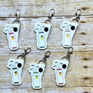 Golf Bag Embroidered Key Chain, Birthday Golf Gift For Men, Faux Leather Keychain, Women Golf Lover Accessory, Retirement Gift For Friend