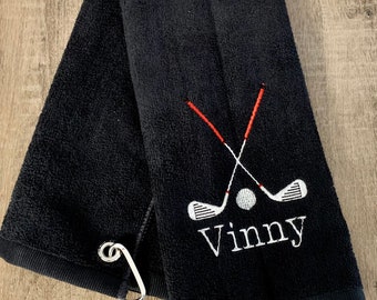 Personalized Golf Towel, Monogrammed Golf Towel, Father's Day Gift For Men, Retirement Golf Gift, Golf Lover Accessory, Groomsmen Gifts