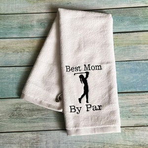 Serviette de golf brodée, meilleure maman selon, cadeau de fête des mères pour maman, cadeau de golf d&#39;anniversaire, accessoire pour golfeuse, serviette de golf pour femme