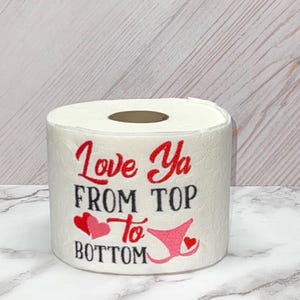 Valentine&#39;s Day Embroidered Toilet Paper Roll, Gag Gift For Wife, Novelty Toilet Paper, Guest Bathroom Home Decor, Funny Birthday Gifts