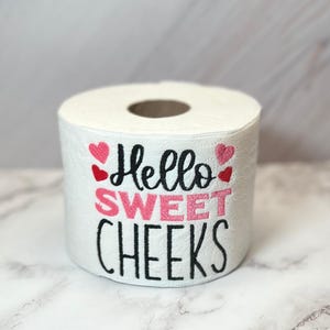 Valentine&#39;s Day Embroidered Toilet Paper Roll, Gag Gift For Wife, Novelty Toilet Paper, Guest Bathroom Home Decor, Funny Birthday Gifts