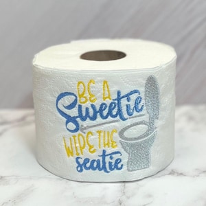 Embroidered Toilet Paper Roll, Mothers Day Gag Gift For Mom, Novelty Birthday TP , Funny Bathroom Accessories, Hostess/Housewarming Gift