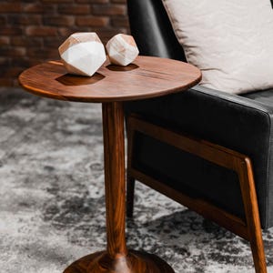 Matching Retro/Organic Mid Century BlackWalnut End Tables