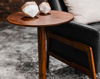 Matching Retro/Organic Mid Century BlackWalnut End Tables