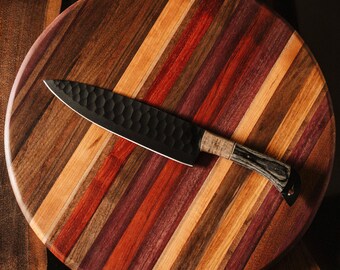 Vibrant Round Multicolor Wood Species Charcuterie/Cutting Board