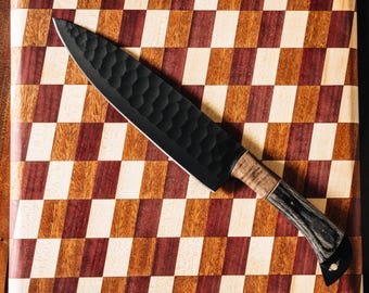 Thick Patterned Charcuterie Board - Sapele, Purpleheart, & Maple