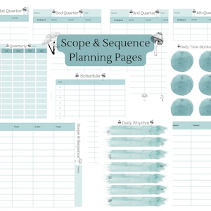 Homeschool Planning Pages, Scope & Sequence, Lesson Plans