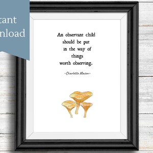 Charlotte Mason printable wall art-yellow, Homeschool room decor, Inspirational homeschool printable