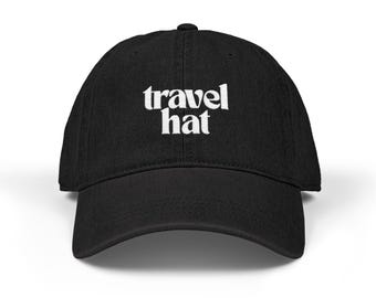 Embroidered Denim Travel Hat: Vintage Cotton Baseball Cap