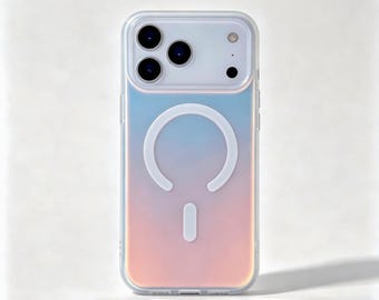iPhone 17 Pro Max MagSafe Case – Frosted Rainbow Gradient TPU Protection