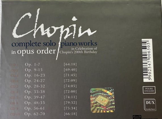 Tatiana Shebanova, Chopin Complete Solo Piano Works Box Set DUX