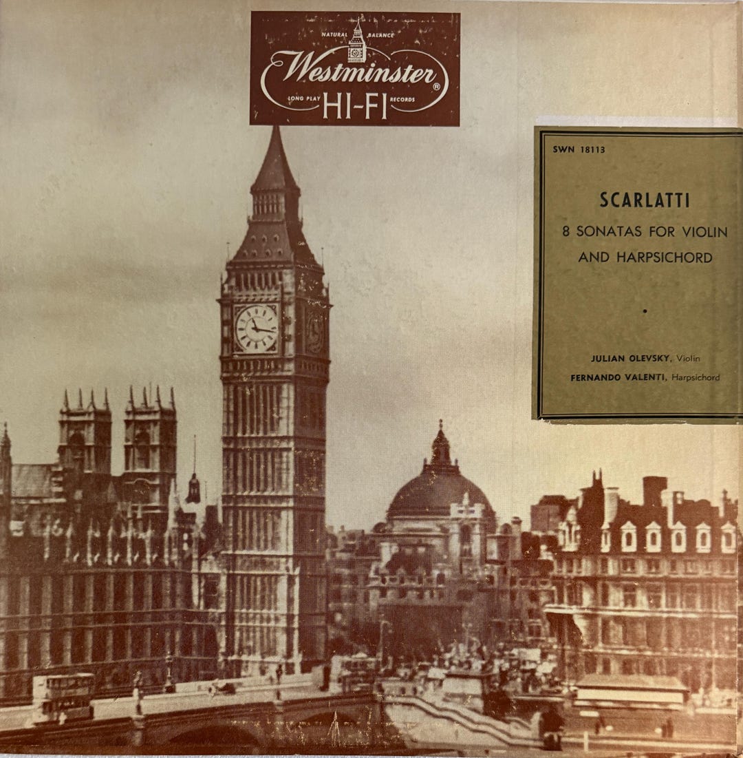 Scarlatti, 6 Sonatas for Violin & Harpischord, Julian Olevsky