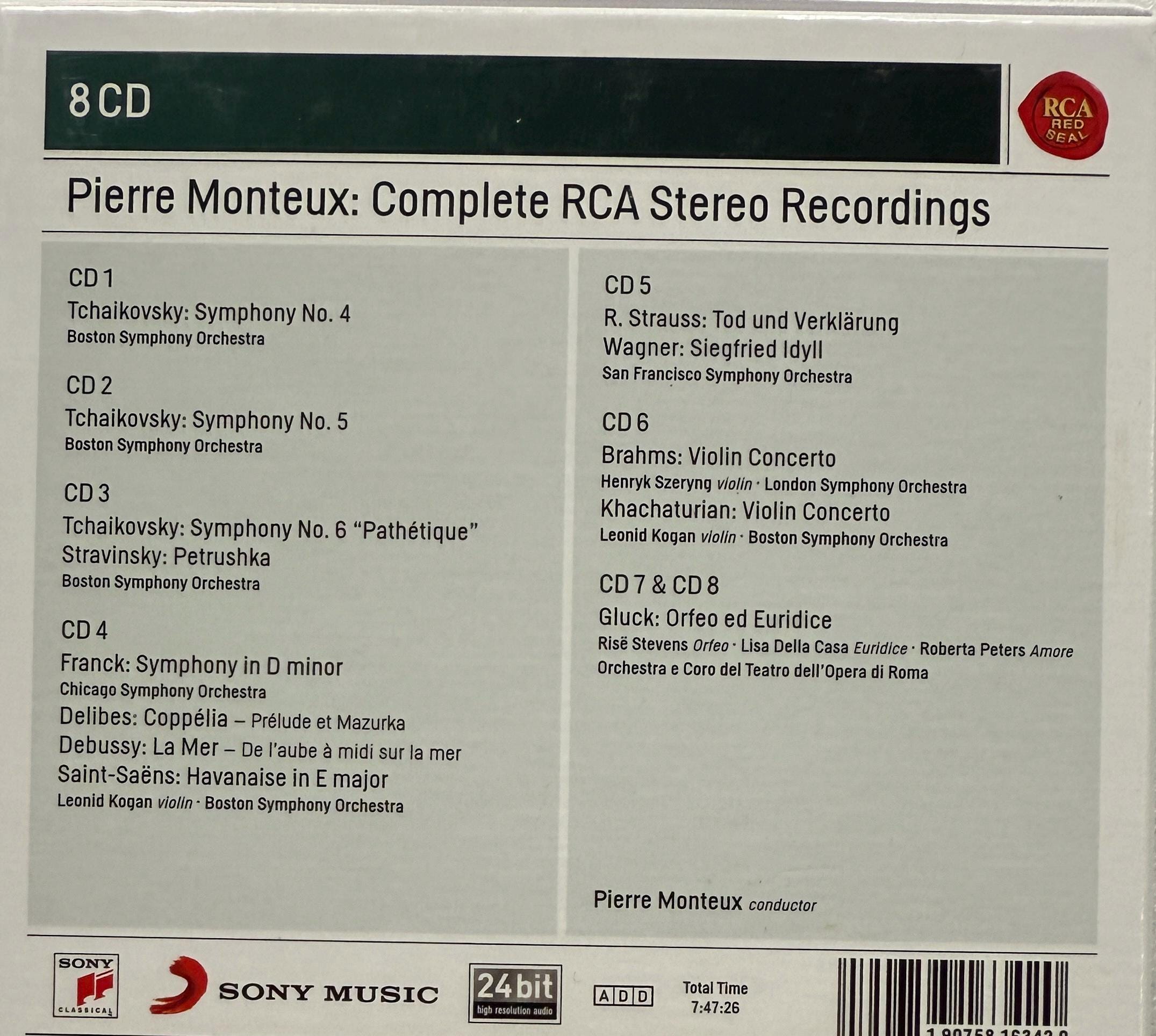 Pierre Monteux, the Complete RCA Stereo Recordings (8 X Audio CD 
