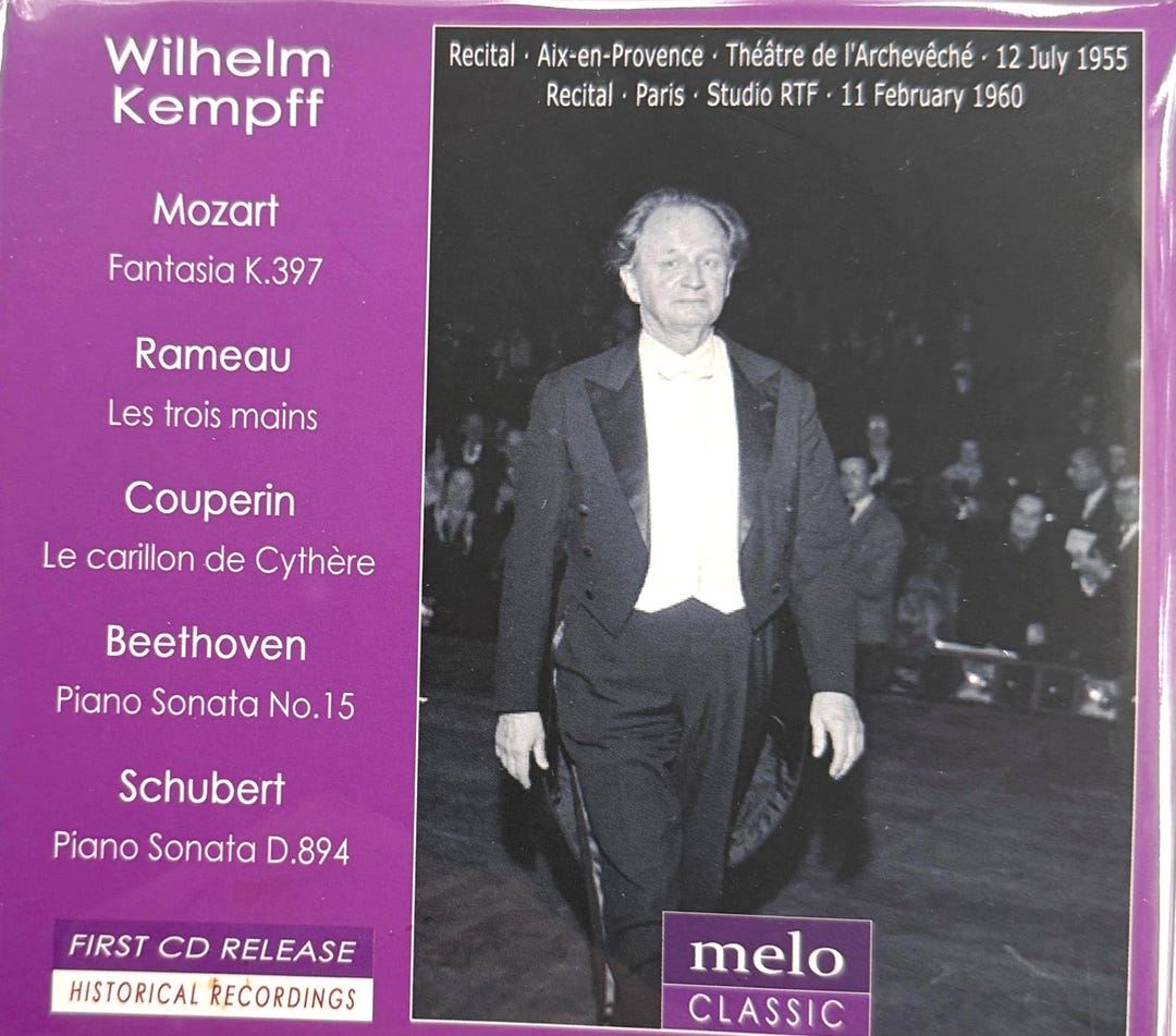 Historical Recording Wilhelm Kempff Plays Mozart, Rameau, Couperin