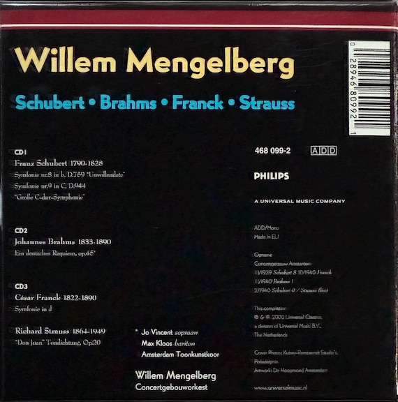 Willem Mengelberg, Dutch Masters Volume 60, Philips Box Set ( 3 X