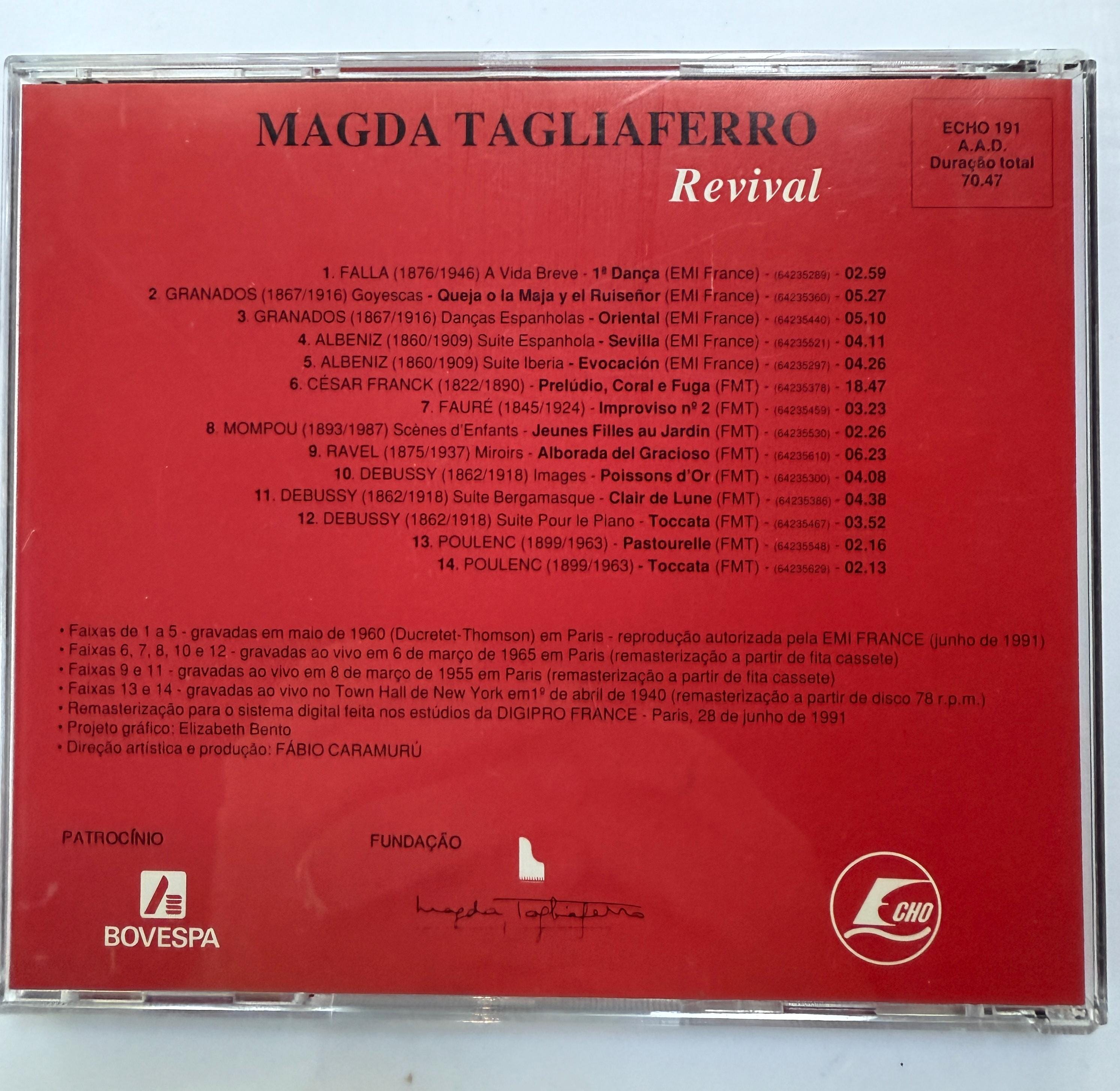 Magda Tagliaferro-revival (audio CD) Echo 191 Brazil - Etsy