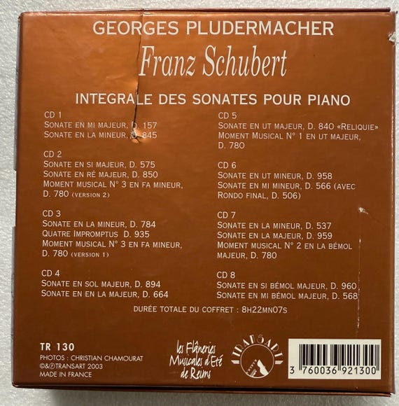 Schubert Complete Sonatas, Georges Pludermacher Transart Live TR