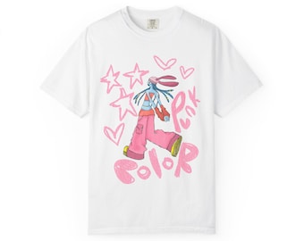 Y2K Graphic Tee – Hip-Hop Streetwear T-Shirt, Oversized Comfort Colors Shirt, Retro 2000s Style, Unisex Street Fashion Top, pinky version