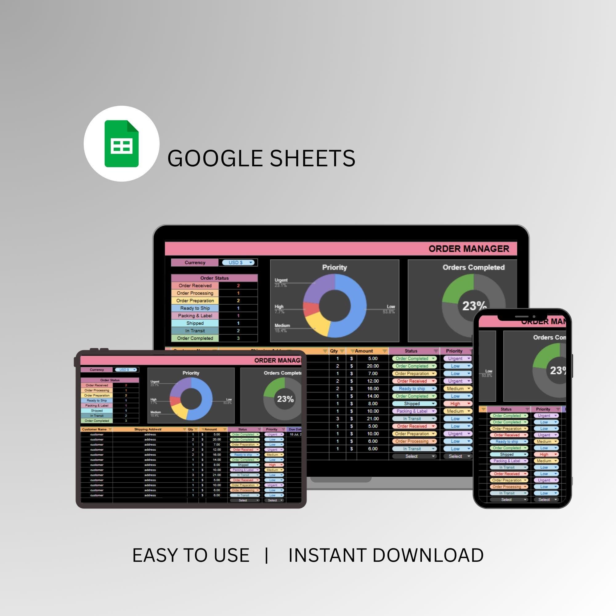 Order Tracker Spreadsheet Google Sheets, Small Business Status ...