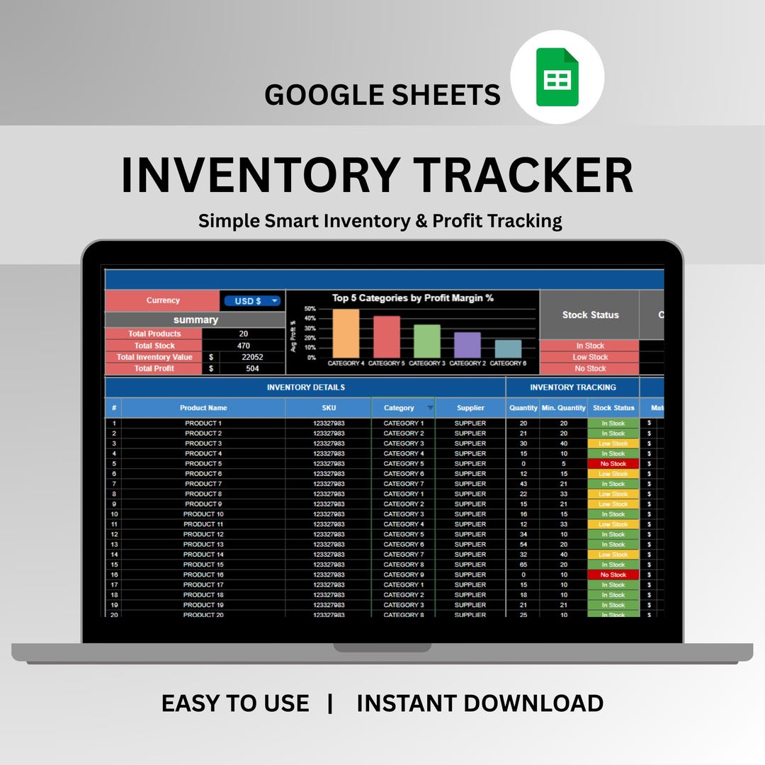 Inventory Tracker Template Spreadsheet Small Business, Inventory ...
