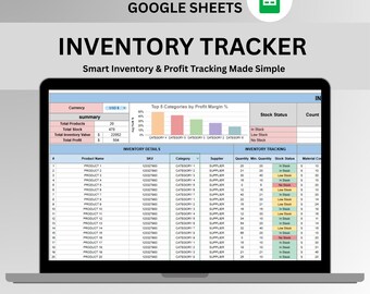 Inventory Tracker Template Spreadsheet Small Business, Inventory stock Management Tracker Google Sheets , Inventory Log List Order Tracker