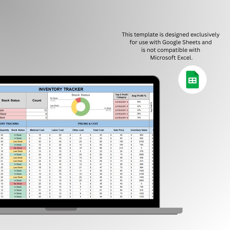Inventory Tracker Template Spreadsheet Small Business, Inventory Stock ...