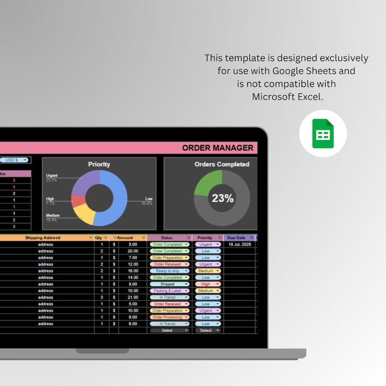 Order Tracker Spreadsheet Google Sheets, Small Business Status ...