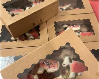 Brown Bakery Treat Boxes with Clear Window | 28pk 9x6x3 Inch Dessert Gift Boxes for Cookies, Strawberries, Pastries, Muffins, Donuts