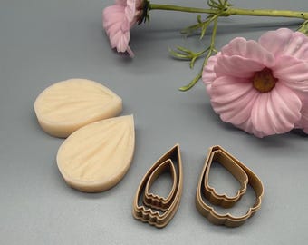 Schmuckkörbchen Blume Silikonform, Echte Blume Blütenblätter, Mitte, Kelchblätter und Blätter, Silikonform für Blumen, DYI Set für Clay