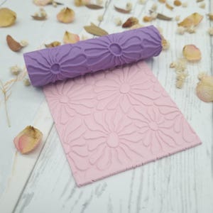 Abstract Flower Texture Roller, Floral Clay Earrings Pattern, 3D Printed Embossing Polymer Clay Tool, Jewelry Making