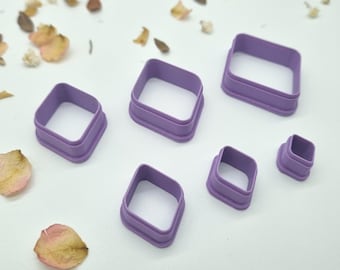 Rhombus Basic Polymer Clay Cutters, Diamond Rectangular Clay Cutter Starter Set, Basic Shape Sharp Clay Cutters, 0.3 mm Cutting Edge