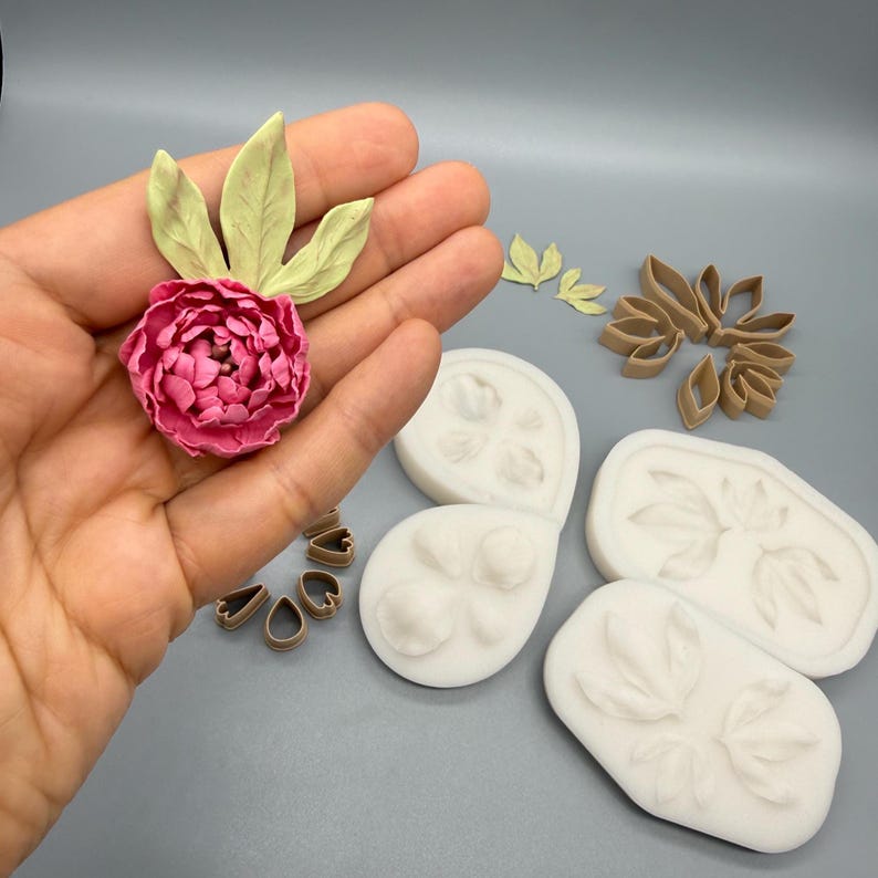 Mini Peony Petal Cutter Set, Polymer Clay Flower Cutters for Earrings & Botanical Flowers image 17