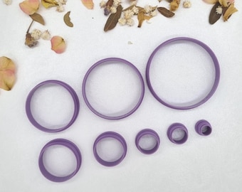 Round Polymer Clay Cutters, Circle Clay Cutter Set, Polymer clay tools, Basic Shape Sharp Clay Cutters 0.3 mm Cutting Edge