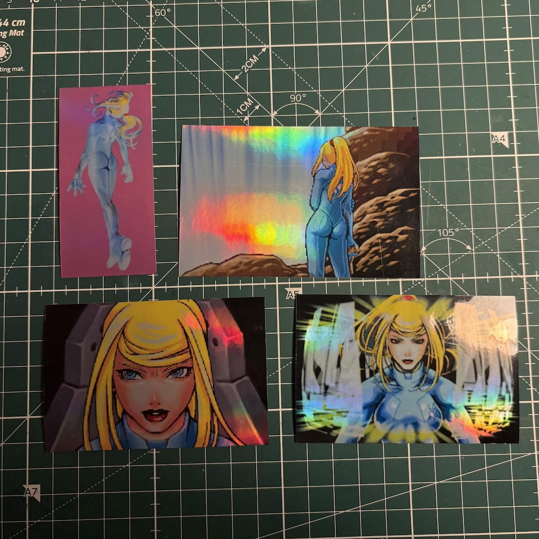 Samus Aran Holographic Sticker Set, Metroid Stickers, Holographic Vinyl ...
