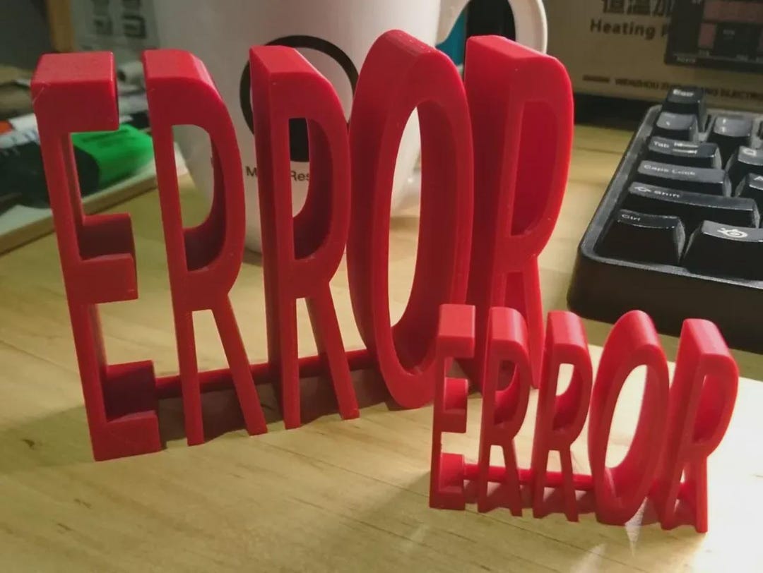 Source Engine Error Desk Accessory, 3D Printed Gamer Room Decor, Red ...