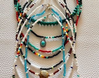 Collar de cuentas estilo bohemio occidental • Cuentas turquesas • Joyería de capas estilo suroeste