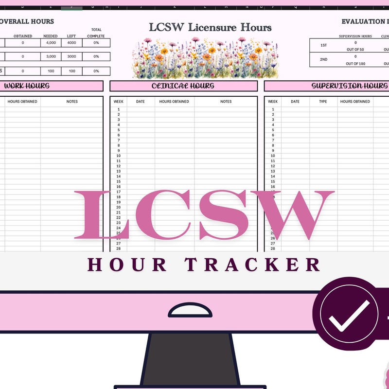 Lcsw Hours Log Example Lcsw Hour Tracker - Etsy