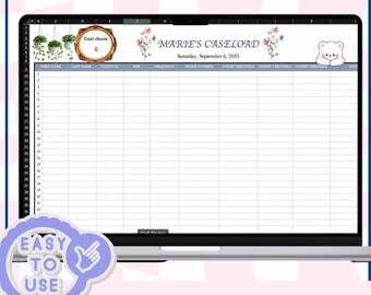 Caseload-tracker | Therapiespreadsheet | Bewerkbare digitale download voor counselors, maatschappelijk werkers en professionals in de geestelijke gezondheidszorg
