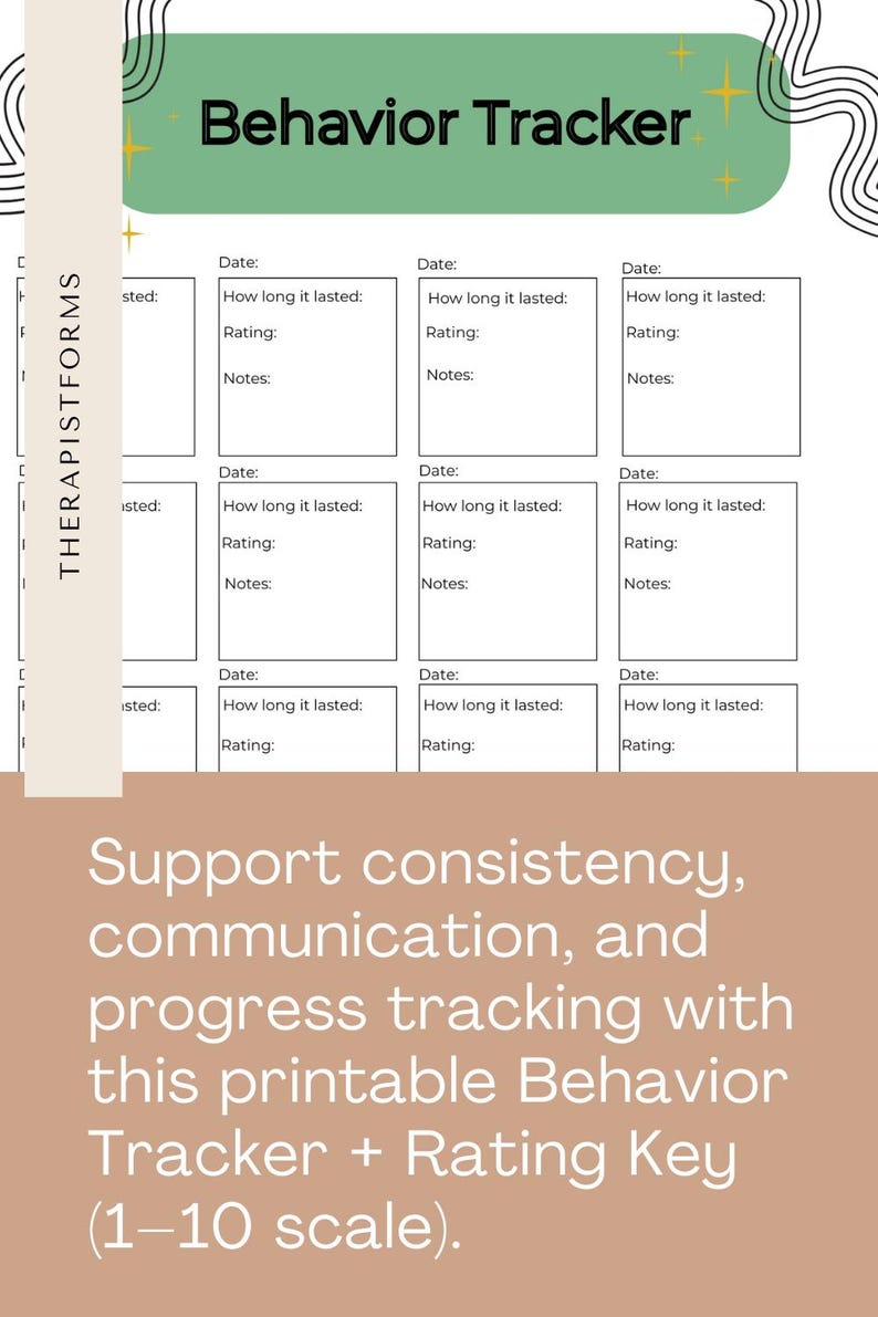 Behavior Tracker & Rating Key | Printable Monthly Chart | Child ...