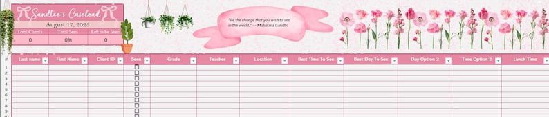 All Pink Caseload Tracker | Excel Template - Etsy