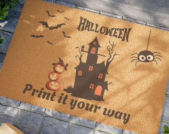 Halloween Doormat, Scary Welcome Mat, Spooky Entry Rug, Trick or Treat Floor Mat, Front Porch Decor, Haunted House Decor