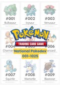 PDF Complete National Pokédex | Pokémon Binder Placeholders STRAIGHT CORNERS