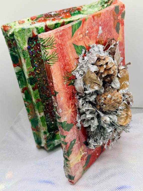 Christmas Junk Journal Kit Treasure Box Crafting Keepsake One Of A Kind Decoupage