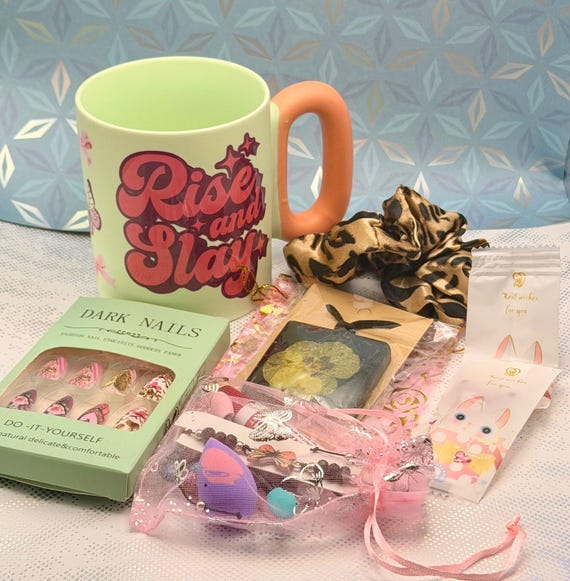 Coffee Mug Handmade Necklace Gift Set Rise N Slay Self Love Friendship Gifts