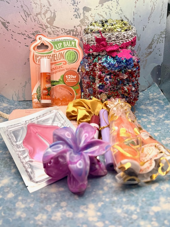 Gift Set with Mystery Necklace in a Jar — Spa Gifts for Her, Jewelry Surprise, Friendship Women