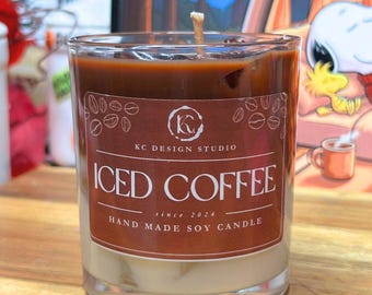 Iced Coffee Candle | Vanilla Latte Decor | Handmade Soy Wax | Café Inspired Home Decor