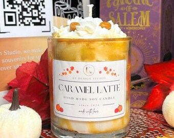 Caramel Latte Candle – Coffee Scented Soy Candle for Cozy Home, Fall Decor & Gifts