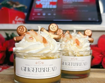 Gingerbread Scented Soy Wax Candle: Holiday Christmas Home Decor